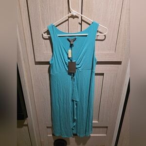 TOMMY BAHAMA WOMENS 'TAMBOUR CASCADE DRESS' V-NECK CABO TEAL SMALL NWT